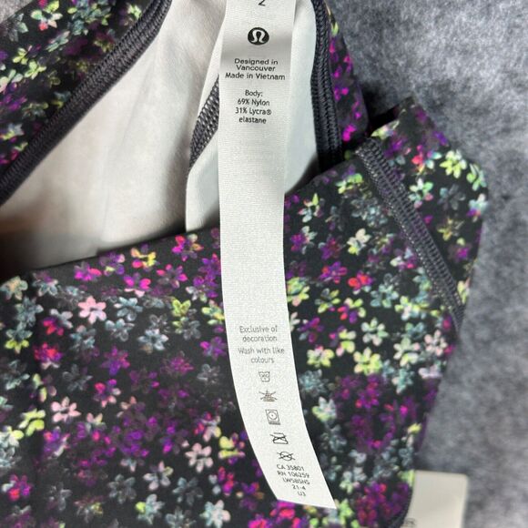 Lululemon Wunder Under HR Tight 25" FLRM Floral Black Size 2 - Picture 8 of 9